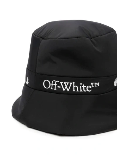 Shop Off-white Logo Print Rain Cap In Black