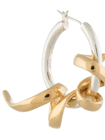 Shop E.m. Twisted Hoop Earrings In Silver