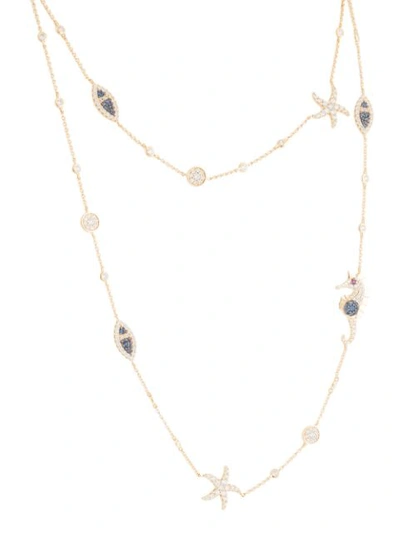 Shop Apm Monaco Tropical Sea Double Adjustable Necklace In Gold