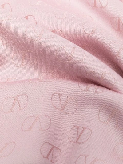 Shop Valentino Vlogo-print Scarf In Pink