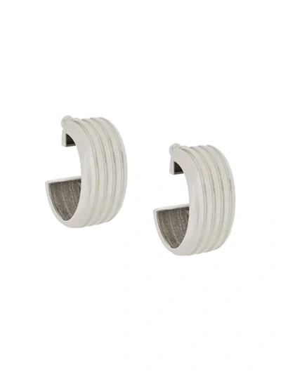 Shop Ivi Signore Oval Hoop Earrings In Silver