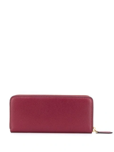 Shop Fendi Continental Leather Wallet In Red