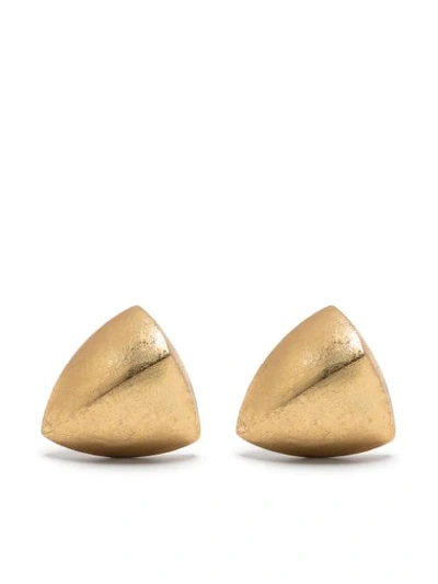 Shop Monies Sculpted Metallic Earrings In Gold