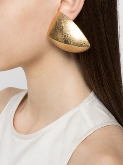 Shop Monies Sculpted Metallic Earrings In Gold