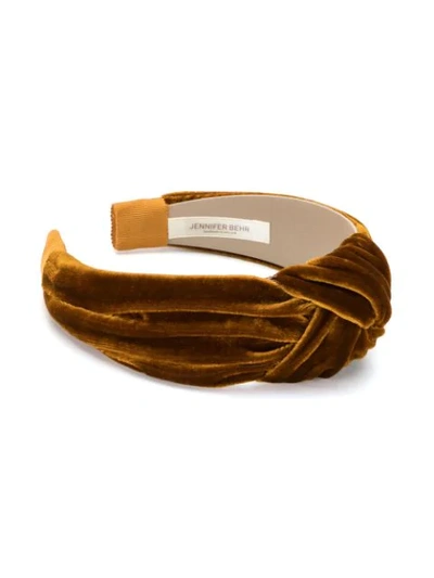 Shop Jennifer Behr Knot Detail Hairband In Brown