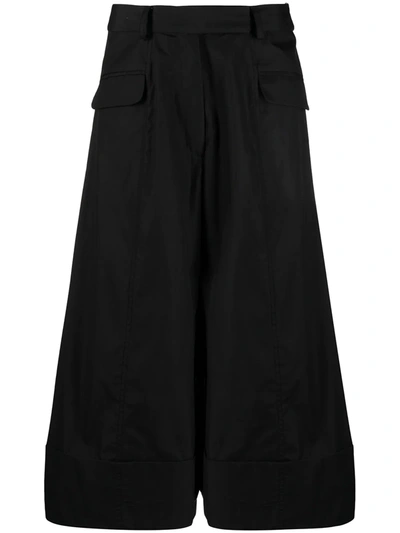 Shop Simone Rocha Sculpted Wide-leg Trousers In Black
