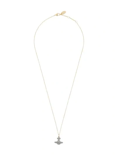 Shop Vivienne Westwood Embellished Pendant Necklace In Gold