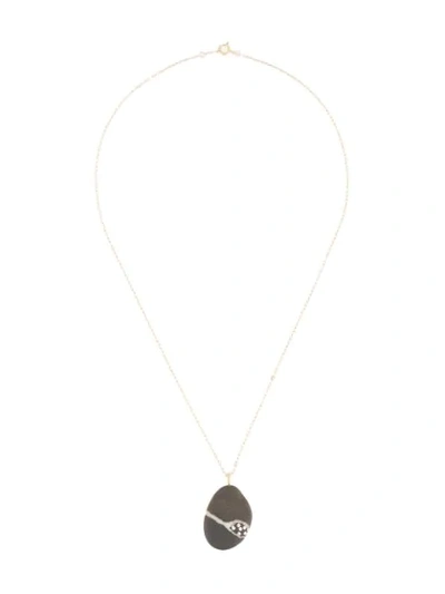 Shop Cvc Stones Oval Shaped Necklace In Black & White