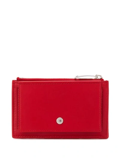 Shop Bottega Veneta Intrecciato Weave Card Case In Red