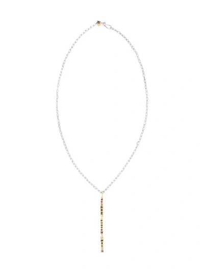 Shop Boaz Kashi 24kt Yellow Gold Diamond Sapphire Tourmaline Silver Chain Necklace In Ylwgold