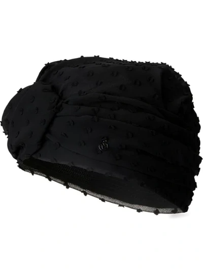 Shop Maison Michel Carrie Semi-sheer Turban In Black