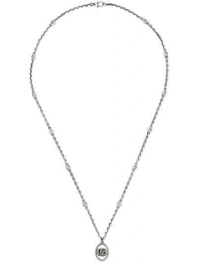Shop Gucci Double G Necklace In Silver