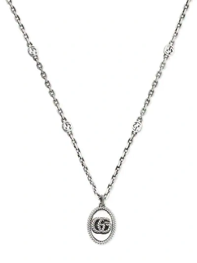 Shop Gucci Double G Necklace In Silver