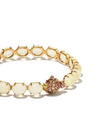 Shop Brumani 18kt Rose Gold Baobá Diamond, Quartz And Sapphire Bracelet In Rose Gold And Green Gemstone