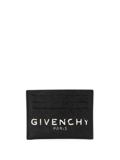 Shop Givenchy Vintage-effect Logo Cardholder In Black