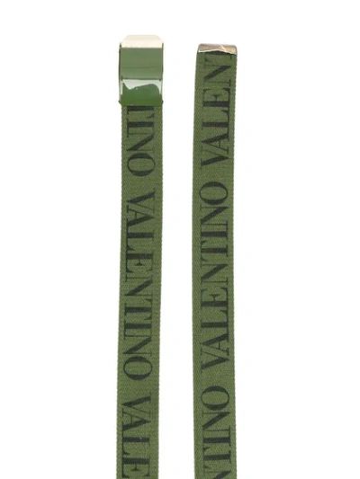 Pre-owned Valentino Garavani 1990s Logo-print Belt In Green