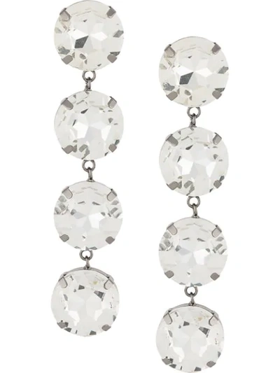 Shop Christopher Kane Crystal Drop Earrings In Silver