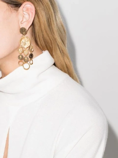 Shop Chloé Emoji Disk Drop Earrings In Gold