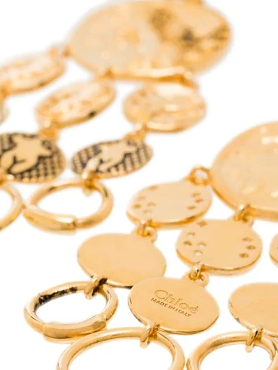 Shop Chloé Emoji Disk Drop Earrings In Gold
