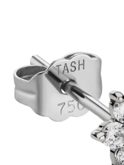 Shop Maria Tash 18kt White Gold Diamond Flower Stud Earring In Silver
