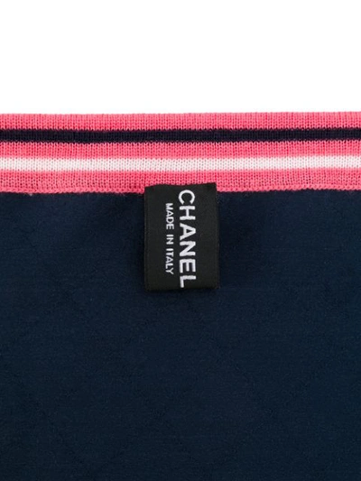 Pre-owned Chanel 2000s Diamond Quilted Scarf In Blue