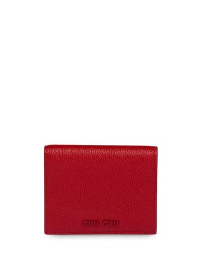 Shop Miu Miu Madras Wallet In Red