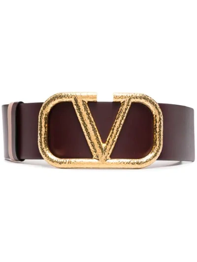 Shop Valentino Vlogo Buckle Belt In Red