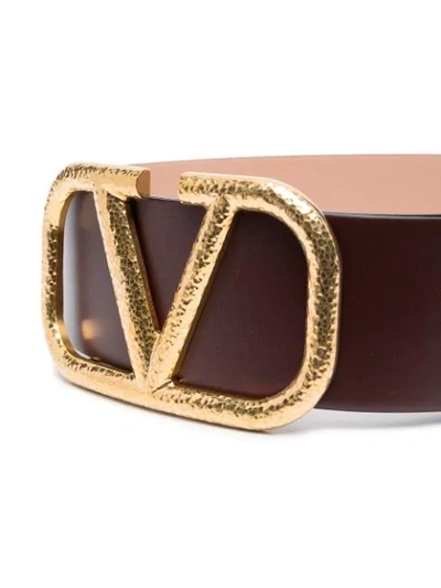 Shop Valentino Vlogo Buckle Belt In Red