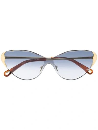 Shop Chloé Curtis Cat-eye Frame Sunglasses In Gold