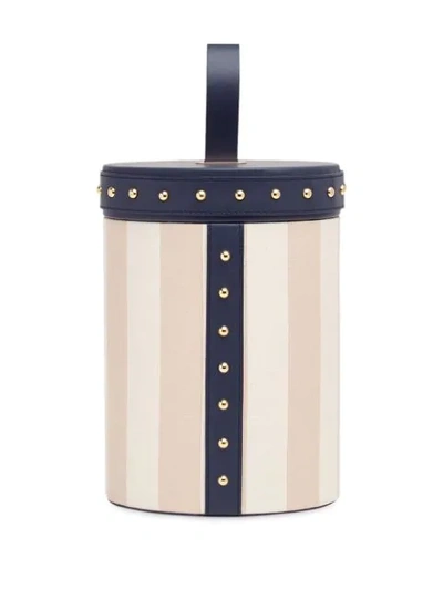 Shop Fendi Large Striped Jacquard Box In Neutrals