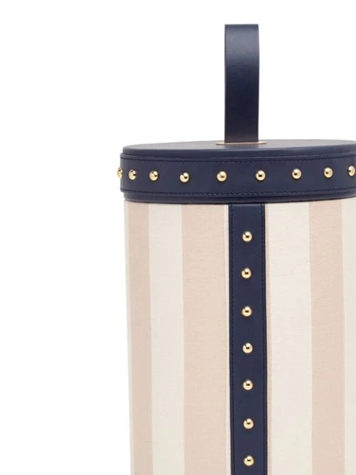 Shop Fendi Large Striped Jacquard Box In Neutrals