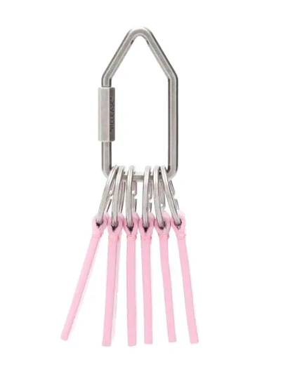 Shop Off-white Label-detail Keyring In Pink