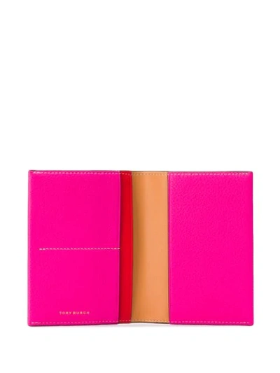 Shop Tory Burch Colour Block Wallet In Pink