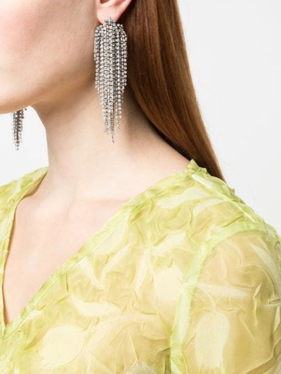 Shop Dannijo Julia Crystal Earrings In Silver