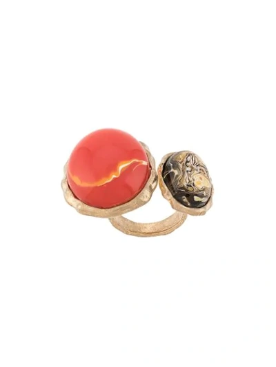 Shop Ports 1961 Double Stone Ring In Gold