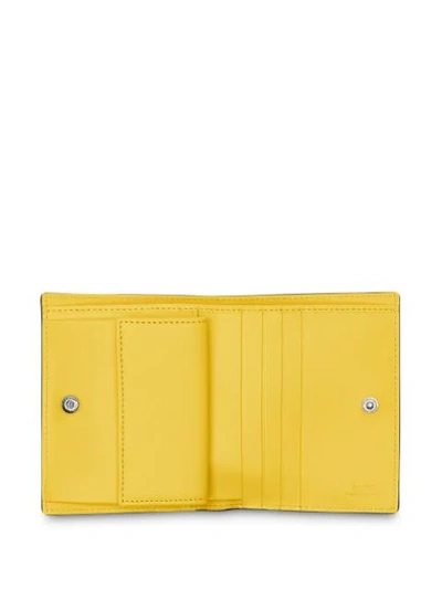 Shop Fendi Small Bi-fold Wallet In Yellow