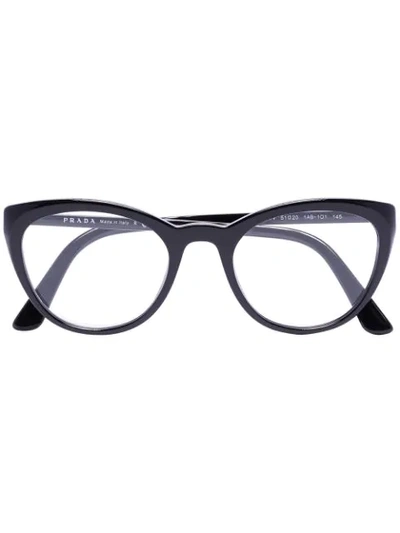 Shop Prada Cat Eye Optical Glasses In Black