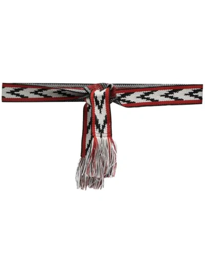 Shop Isabel Marant Woven Tie Waist Belt In Red
