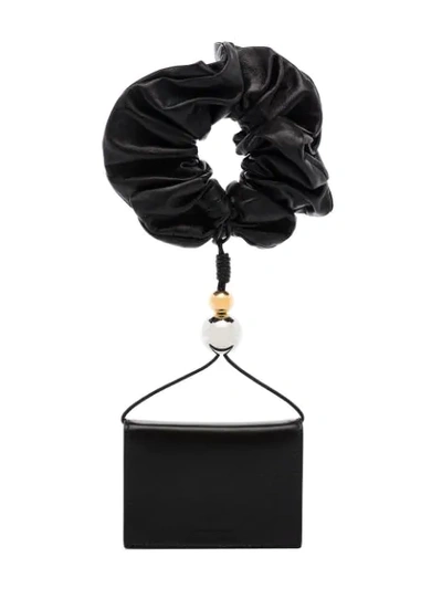 Shop Jil Sander Scrunchie-detail Leather Wallet In Black