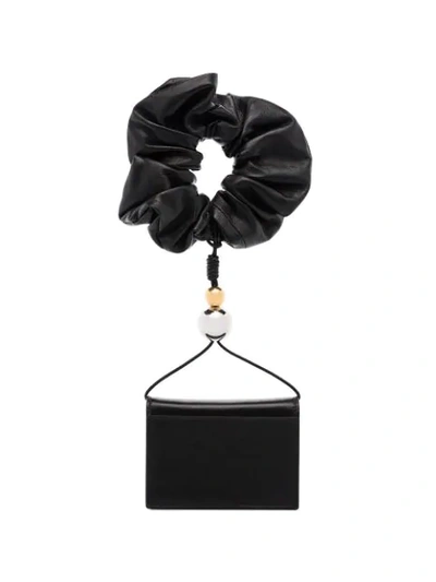 Shop Jil Sander Scrunchie-detail Leather Wallet In Black