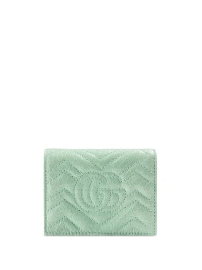 Shop Gucci Gg Marmont Bifold Wallet In Green