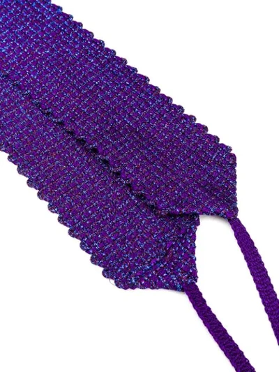 Shop Missoni Tie-fastening Knitted Waistband In Purple