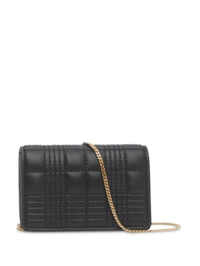 Shop Burberry Quilted Cardholder-on-chain In Black