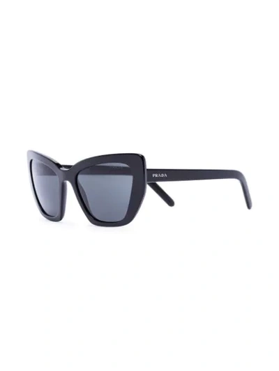 Shop Prada Cat-eye Frame Sunglasses In Black
