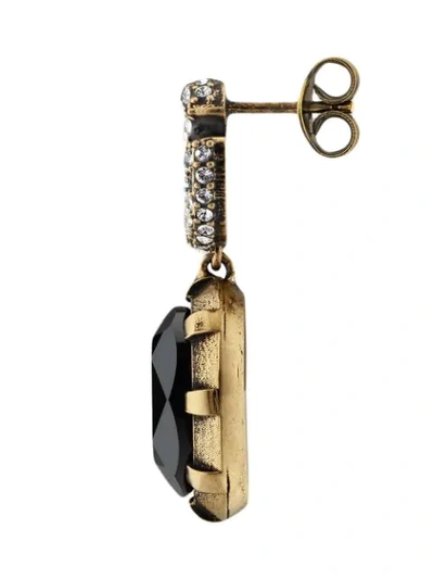 Shop Gucci Crystal-embellished Double G Earrings In Black