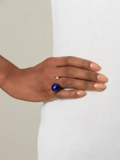 Shop Delfina Delettrez Lapis Lazuli Piercing Ring In Blue