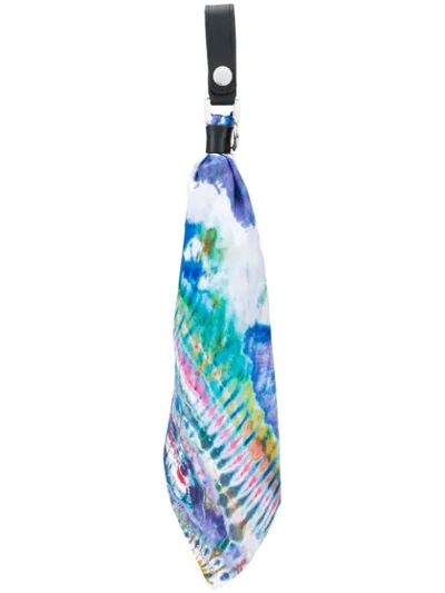 Shop Amiri Silk Scarf Keyring In Blue