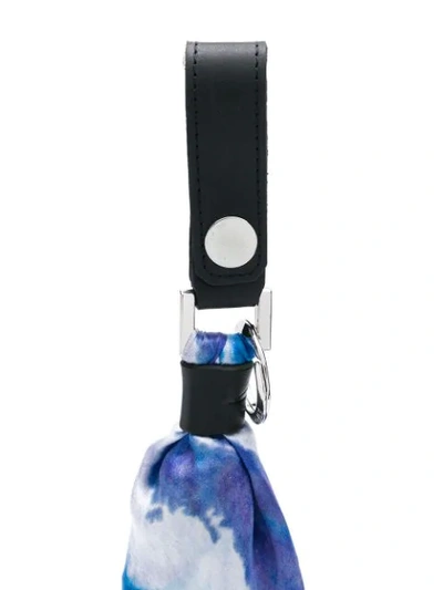 Shop Amiri Silk Scarf Keyring In Blue