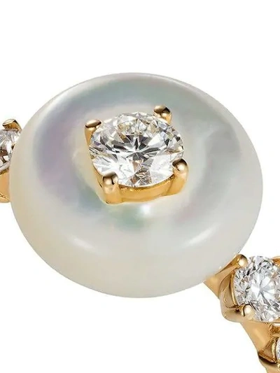 Shop Fernando Jorge 18kt Yellow Gold Orbit Diamond And Mother Of Pearl Ring