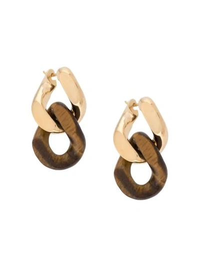 Shop Bottega Veneta Twisted Hoop Earrings In Gold